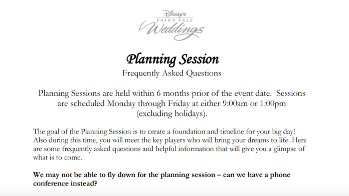 Disney's Fairytale Wedding Planning Session